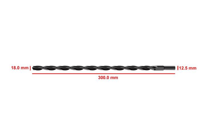 HSS M2 metaalboor 18,0x300 mm (verkleinde schacht), Doe-het-zelf en Verbouw, Gereedschap | Handgereedschap, Nieuw, Ophalen of Verzenden