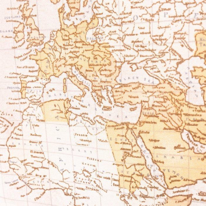 Wereldkaart stoffen in antieke stijl – sepia-afdruk op, Antiek en Kunst, Antiek | Kleden en Textiel