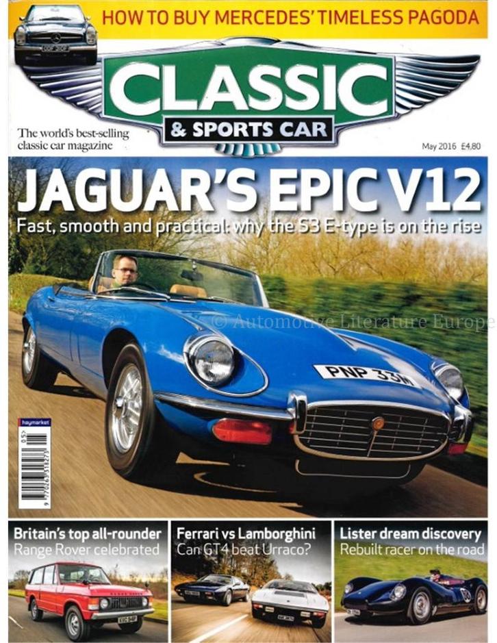 2016 CLASSIC AND SPORTSCAR MAGAZINE (05) MEI ENGELS, Boeken, Auto's | Folders en Tijdschriften