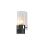 Vintage wandlamp zwart met smoke glas - Vidra, Huis en Inrichting, Lampen | Wandlampen, Nieuw, Glas, Modern