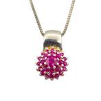 Zonder Minimumprijs - Halsketting Zilver - Ruby (getest), Nieuw
