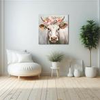 3D Schilderij Koe |  3D Bloemen | 80x80 | Peinted, Huis en Inrichting, Woonaccessoires | Schilderijen, Tekeningen en Foto's, Oorspronkelijke maker