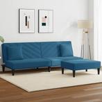 vidaXL 2-delige Loungeset met kussens fluweel blauw, Huis en Inrichting, Verzenden, Nieuw, Vierpersoons of meer, Stof