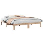 vidaXL Bedframe zonder matras massief grenenhout 160x200 cm, Bruin, Verzenden, 200 cm, 160 cm