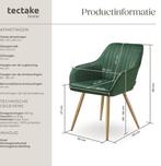 2dekans | tectake® Fluwelen Stoel – Eetkamerstoel Met, Huis en Inrichting, Ophalen of Verzenden, Zo goed als nieuw