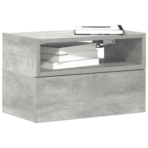 vidaXL Nachtkastje wandgemonteerd 45x26x28,5 cm betongrijs, Huis en Inrichting, Slaapkamer | Nachtkastjes, Nieuw, Hout, Verzenden