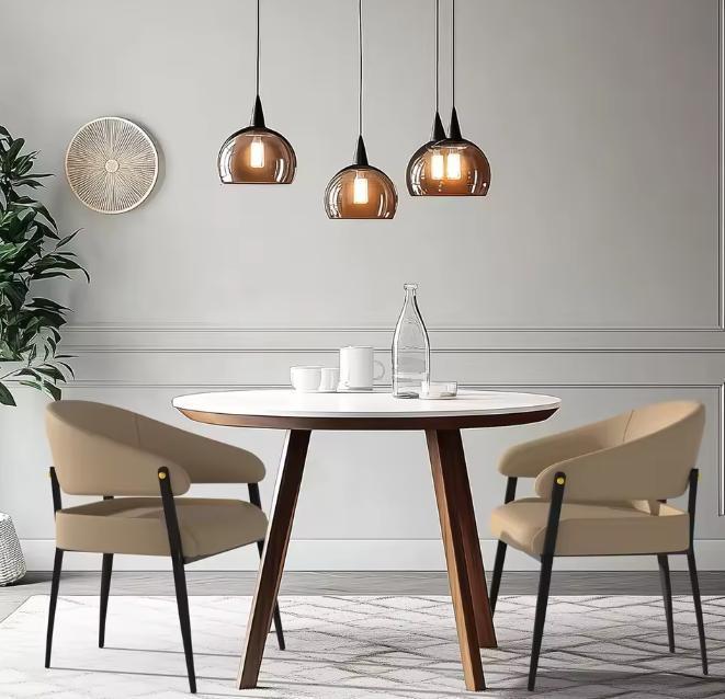 2 Luxe Eetkamerstoelen Set – Microvezel Leer – Gewatteerd, Huis en Inrichting, Stoelen, Twee, Bruin, Nieuw, Kunststof, Leer, Metaal