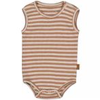 LEVV-collectie Romper Emilia (aop brown mocha stripe), Kinderen en Baby's, Babykleding | Maat 56, Nieuw, LEVV, Nacht- of Onderkleding