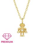 Robot ketting - 925 Sterling zilver - Gold plated, Sieraden, Tassen en Uiterlijk, Kettingen, Met hanger, Verzenden, Nieuw, Goud