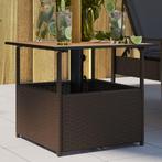 vidaXL Tuintafel met parasolgat 55x55x46,5 cm poly rattan, Tuin en Terras, Tuintafels, Verzenden, Nieuw