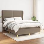vidaXL Boxspring met matras stof taupe 140x190 cm, Verzenden, Stof, Nieuw, Tweepersoons