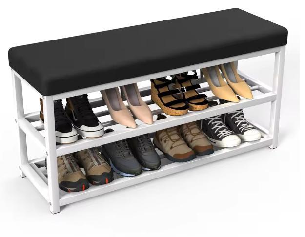 Schoenenbank met Zitkussen – 2 Niveaus Schoenenrek, Huis en Inrichting, Kasten | Schoenenkasten, Nieuw, Verzenden