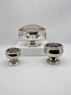 Elegant 3-Piece Set of Vintage English Silver-Plated Rose, Antiek en Kunst