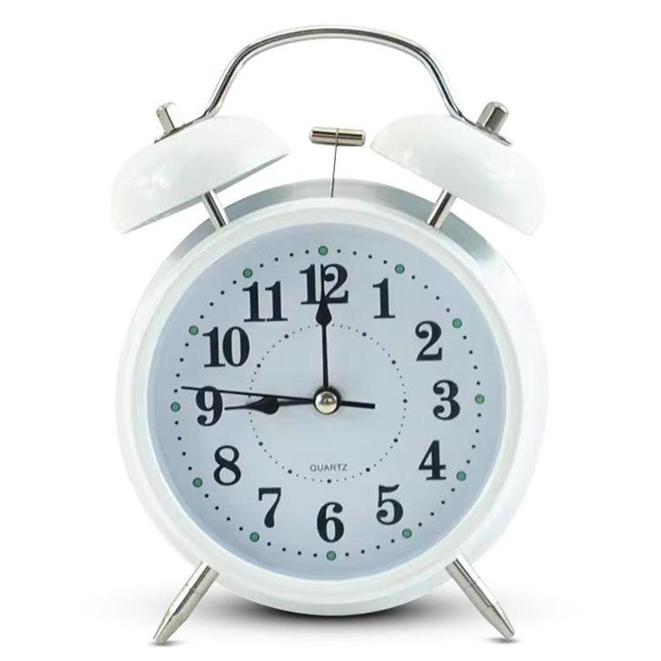 IvoQ Witte Klassieke Wekker met Dubbele Bel, Witgoed en Apparatuur, Wekkers, Nieuw, Verzenden