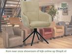 Leren draaibare eetkamerstoel Fancy - Kenia Taupe, Nieuw, Leer, Ophalen of Verzenden, 90 cm of meer