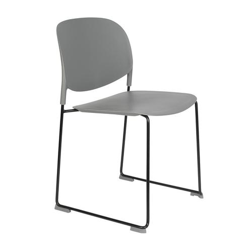 *WOONWINKEL* Kunststof Design Stapelstoel Grijs, Huis en Inrichting, Stoelen, Grijs, Nieuw, Kunststof, Verzenden