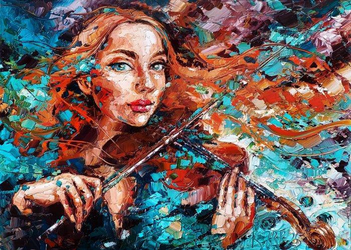 Krystyna Ró-Pasek - muzyczna zalotno, Antiek en Kunst, Kunst | Schilderijen | Modern