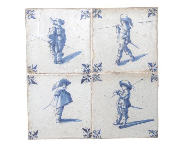 Een tegeltableau, Holland, 17e eeuw, Antiek en Kunst, Antiek | Wandborden en Tegels