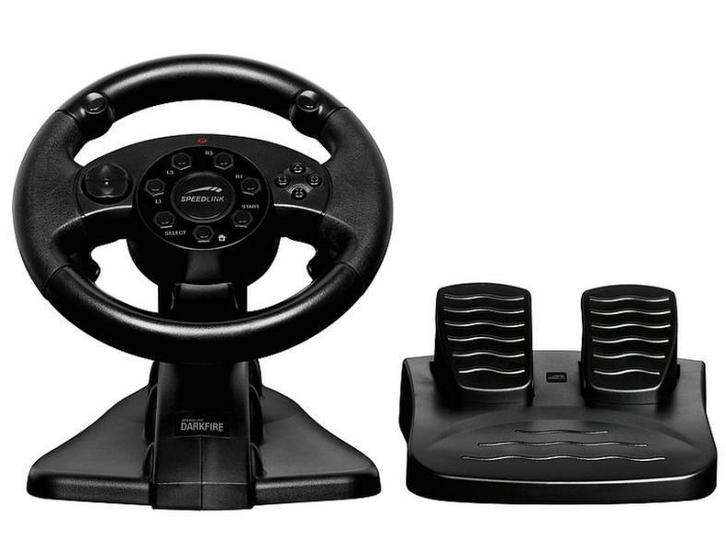 Speedlink Darkfire Stuur PS2 Garantie & morgen in huis!, Spelcomputers en Games, Spelcomputers | Sony PlayStation Consoles | Accessoires
