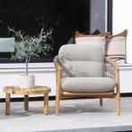 Nora stoel bank pebble loungeset 4 delig teak rope 4, Ophalen of Verzenden, Nieuw