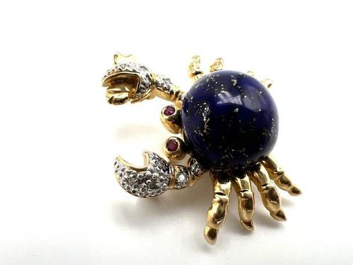 Broche - 18 karaat Geel goud, Witgoud - 0.08ct. tw. Diamant, Sieraden, Tassen en Uiterlijk, Antieke sieraden
