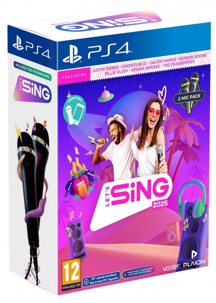 Lets Sing 2025 + 2 Microphones (PlayStation 4), Spelcomputers en Games, Games | Sony PlayStation 4, Gebruikt, Vanaf 7 jaar, Verzenden