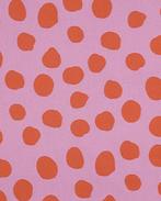 Gecoate Katoen Stippen Roze/Oranje, Hobby en Vrije tijd, Stoffen en Lappen, Nieuw, Roze