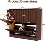 Schoenenkast - Schoenenrek - 102x24x86,5 cm - Bruin - UEV, Verzenden, Zo goed als nieuw