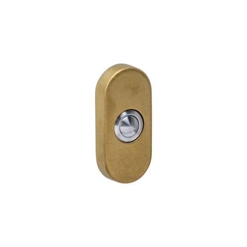 Intersteel deurbel ovaal 65x30x10mm verdekt - PVD messing, Huis en Inrichting, Deurbellen, Nieuw, Verzenden