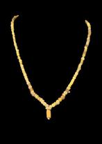 Oud-Romeins Geel Glas Kralenketting (Zonder Minimumprijs), Antiek en Kunst