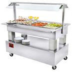 Buffet - Salad bar, gekoeld, 4x GN 1/1-150 (wit hout), Verzenden, Nieuw in verpakking