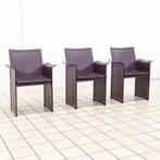 (3) Lederen Korium Stoelen van Tito Agnoli voor Matteo Gra, Huis en Inrichting, Verzenden, Zo goed als nieuw, Leer