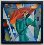 Mikoaj Matusiewicz (XX) - Loop in de regen, Antiek en Kunst, Kunst | Schilderijen | Modern