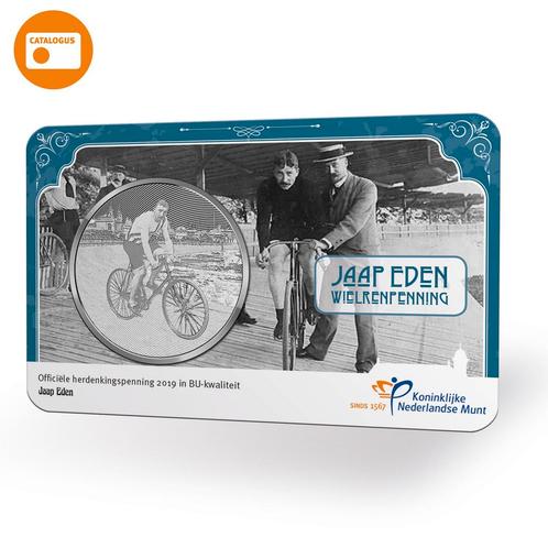 Jaap Eden Wielrenpenning in coincard, Postzegels en Munten, Munten | Nederland, Verzenden