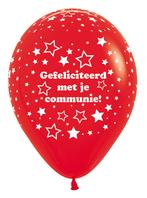 Ballonnen Communie Stars Red 30cm 25st, Verzenden, Nieuw