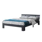 Houten bed Nivala grenen met bedbodem 140x200 donkergrijs