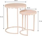 2dekans | Mica Decorations Lara Bijzettafel - Set van 2 -, Huis en Inrichting, Tafels | Eettafels, Ophalen of Verzenden, Zo goed als nieuw
