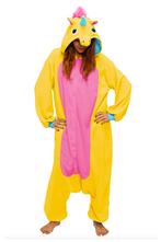 Onesie Gele Eenhoorn Pak L-XL Eenhoornpak Unicorn Kostuum Ge, Maat 52/54 (L), Carnaval, Nieuw, Ophalen of Verzenden