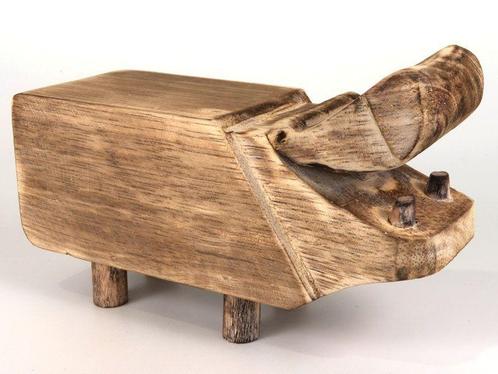 Nijlpaard 13x20 cm natural, Huis en Inrichting, Woonaccessoires | Wanddecoraties, Nieuw, Ophalen of Verzenden
