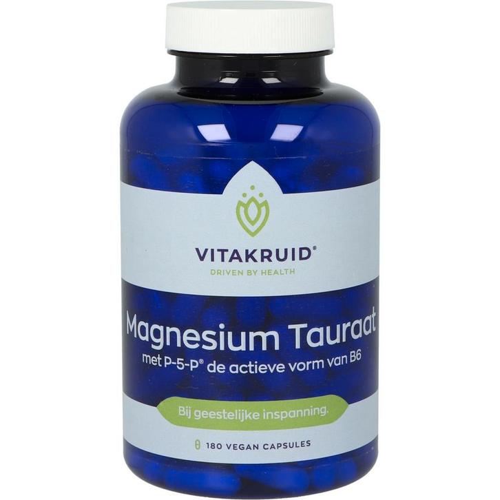 VitaKruid Magnesium Tauraat - 180 Vegetarische capsules, Sport en Fitness, Gezondheidsproducten en Wellness, Verzenden