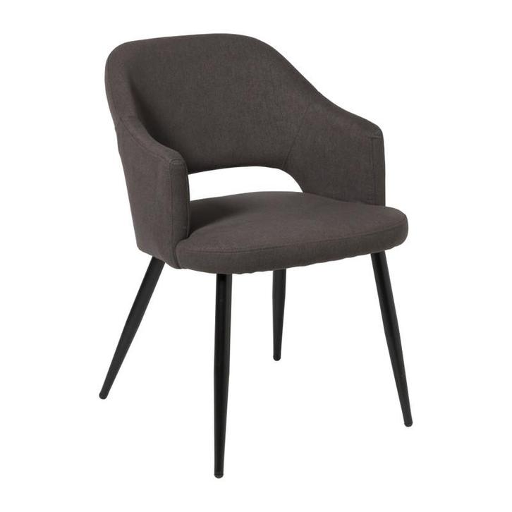 Eetkamerstoel Leonardo met armleuning  - grijs - 81x62.5x56, Huis en Inrichting, Stoelen, Verzenden