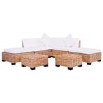 vidaXL Loungeset natuurlijk rattan 18-delig, Huis en Inrichting, Banken | Bankstellen, Verzenden, Nieuw, Riet of Rotan