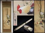 Brid / Japanese Vintage Hanging Scroll KAKEJIKU / Silk /, Antiek en Kunst