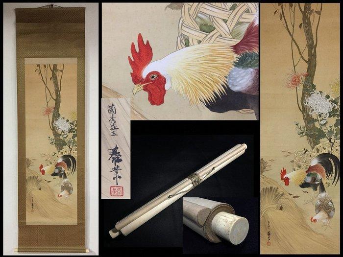Brid / Japanese Vintage Hanging Scroll KAKEJIKU / Silk /, Antiek en Kunst, Antiek | Overige Antiek