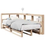 vidaXL Bed met boekenkast zonder matras massief grenenhout, Huis en Inrichting, Slaapkamer | Bedden, 90 cm, Eenpersoons, Bruin