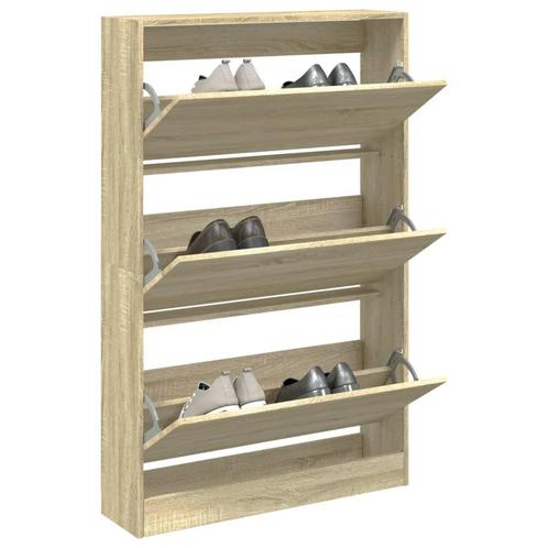 vidaXL Schoenenkast 80x21x125,5 cm bewerkt hout sonoma, Huis en Inrichting, Kasten | Schoenenrekken, Nieuw, Verzenden