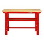 Werkbank rood 150 cm met hardhouten blad + gereedschapsbord, Doe-het-zelf en Verbouw, Nieuw, Ophalen of Verzenden