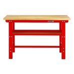 Werkbank rood 150 cm met hardhouten blad + gereedschapsbord, Ophalen of Verzenden, Nieuw