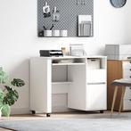 vidaXL Bureau op Wielen Wit 91x50x77 cm Gemaakt van, Verzenden, Nieuw