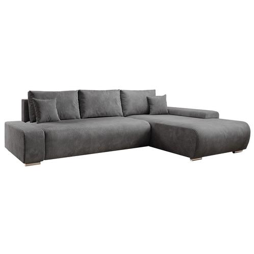 Sofa Iseo - Rechts - Met slaapfunctie - Donkergrijs, Huis en Inrichting, Banken | Bankstellen, Nieuw, Verzenden